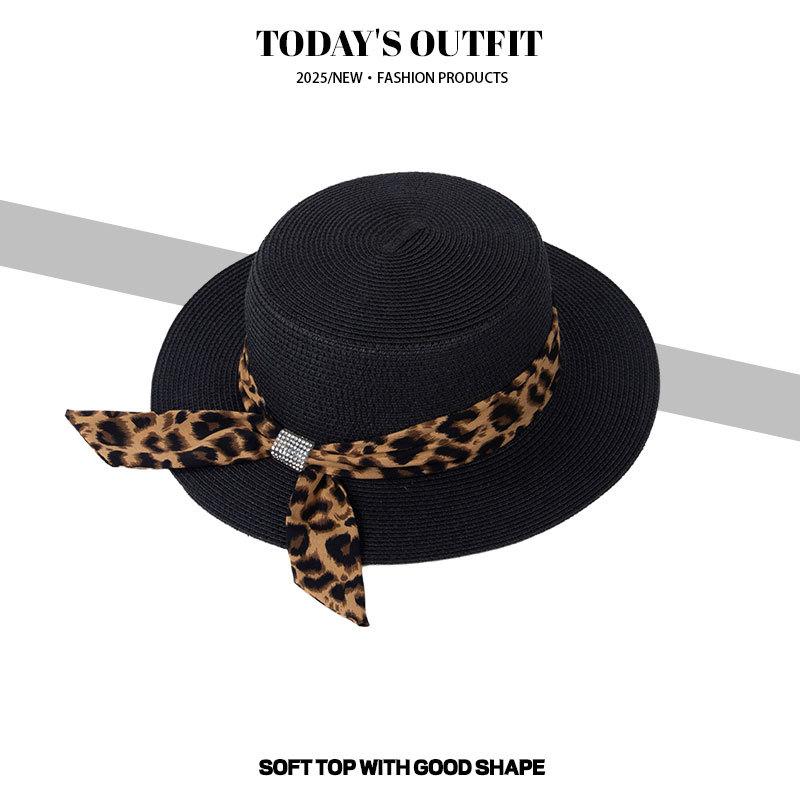 New Summer Women's Outdoor Sun Protection Beach Hat Fisherman Hat Big Brim Hat Beach Hat Leopard Print Hat Sun Hat