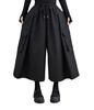 KOXIFLI Hakama Cropped Elastic Plus Winter Women's Wide-Leg Pants, Length, Black, Waist, Sizes, Spring, Autumn, (Size M, Black)