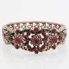 Sunspicems Chic Turkish Bangle Cuff Bracelet for Women Antique Gold Color Rhinestone Flower Bracelet Arab Bride Wedding Jewelry