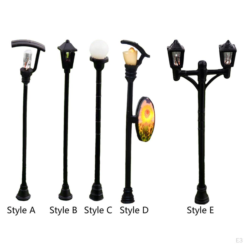 20 Stück 1:100 Mini-Straßenlaternen, Feengarten-Zubehör, Modellbahn-Lampenleuchten