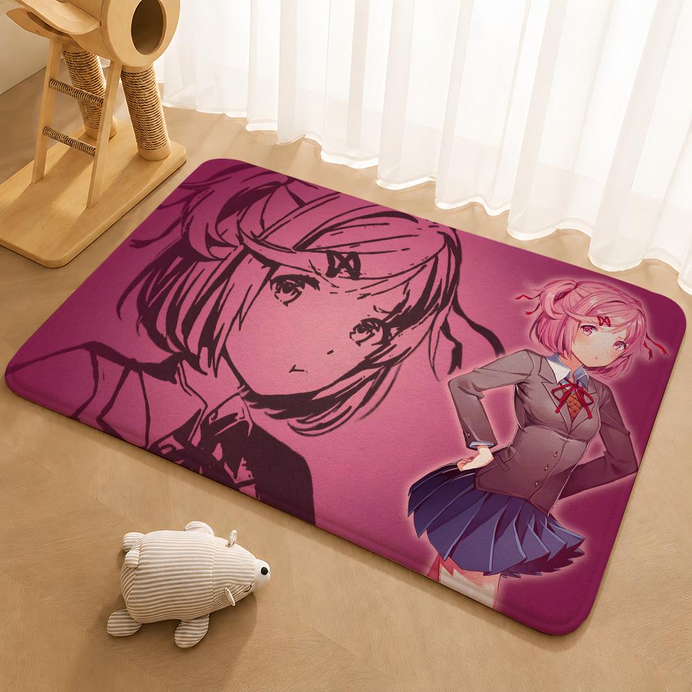 Doki D-Doki Literatuare Club Game Floor Mat Floor Mat Soft Flannel Non-Slip Door Rug for Living Room