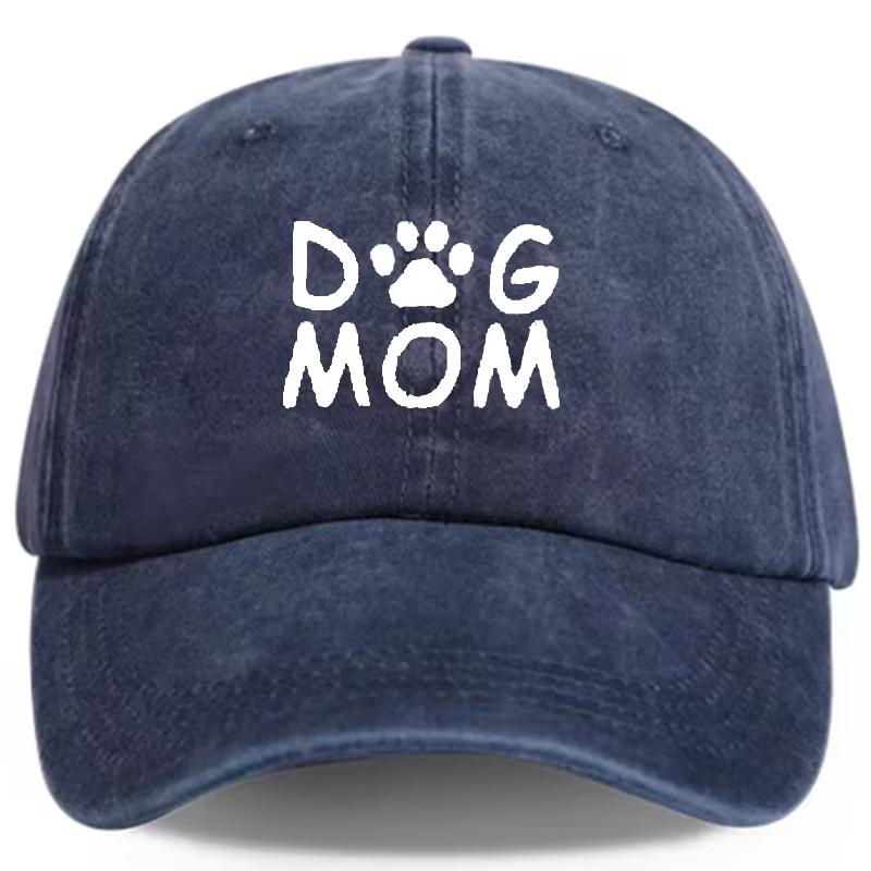 Unisex's and Women's Universal Dog Paw Print DAD & MOM Letter Retro Washed Soft Top Baseball Cap, Adjustable for All Seasons