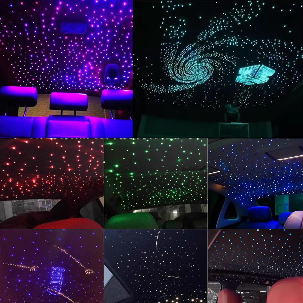 New 16W Car Starry Sky Light Interior Atmosphere Light Twinkle Starry RGB Stream Light Ceiling Car Home Decor RGBW Fiber Optic