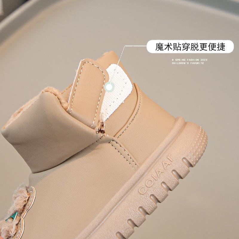 Barnesko Mote Snøstøvler Vinter Ny Stil Gutter Plysj Bomullssko Stor Bomull Tegneserie Baby Komfortable Varm Sko