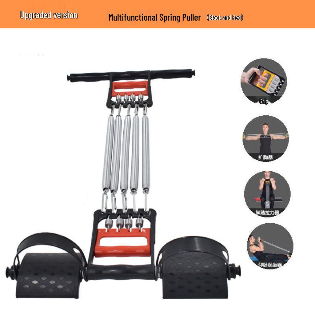 3-in-1 Spring Puller: Chest Expander & Multi-Function Fitness Pedal Trainer