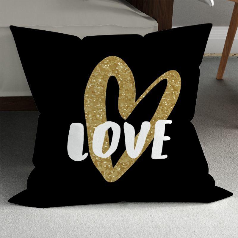 Romantic Couple Wedding Decorative Sofa Pillows: Minimalist Double-Sided Printed Square Pillow Covers (Includes Pillow Insert)