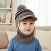 Plush Kids Ear Protection Balaclava Thermal Warm Neck Warmer Hat 2 In 1 Thick Knit Beanie  Hiking
