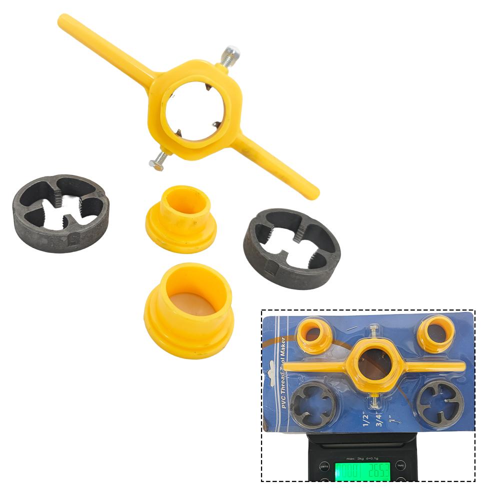 Professional PVC Pipe Threading Tool 6Pcs Manual Die Set Plumbing Kit