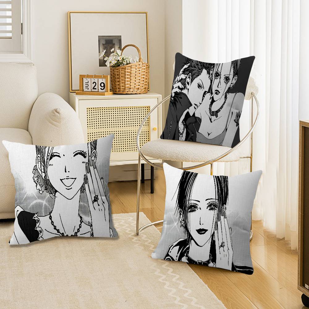 Anime N-NANA Black and White Comics Pillow Cover Sofa Cushion Cover Home Room Decoration Children Gift