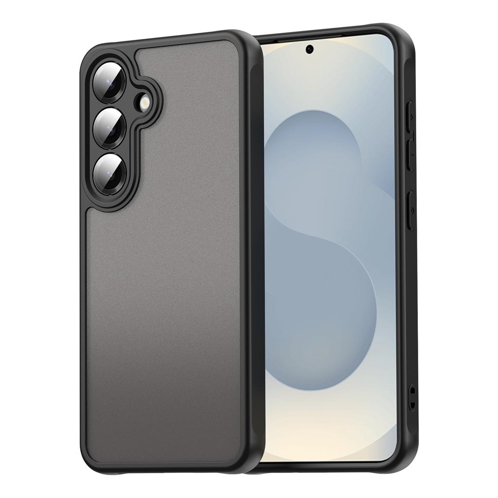 For Samsung Galaxy S24 Case with Screen Film WANLONFENG FD Series Skin Touch TPU PC Phone Back Cover