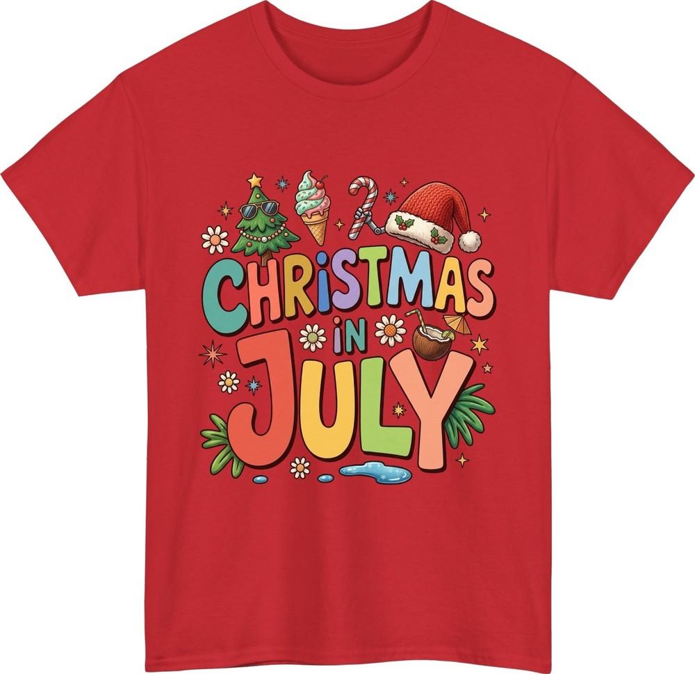 Christmas In July TShirt Funny Christmas Day Shirt Party Gift For Tee Top S