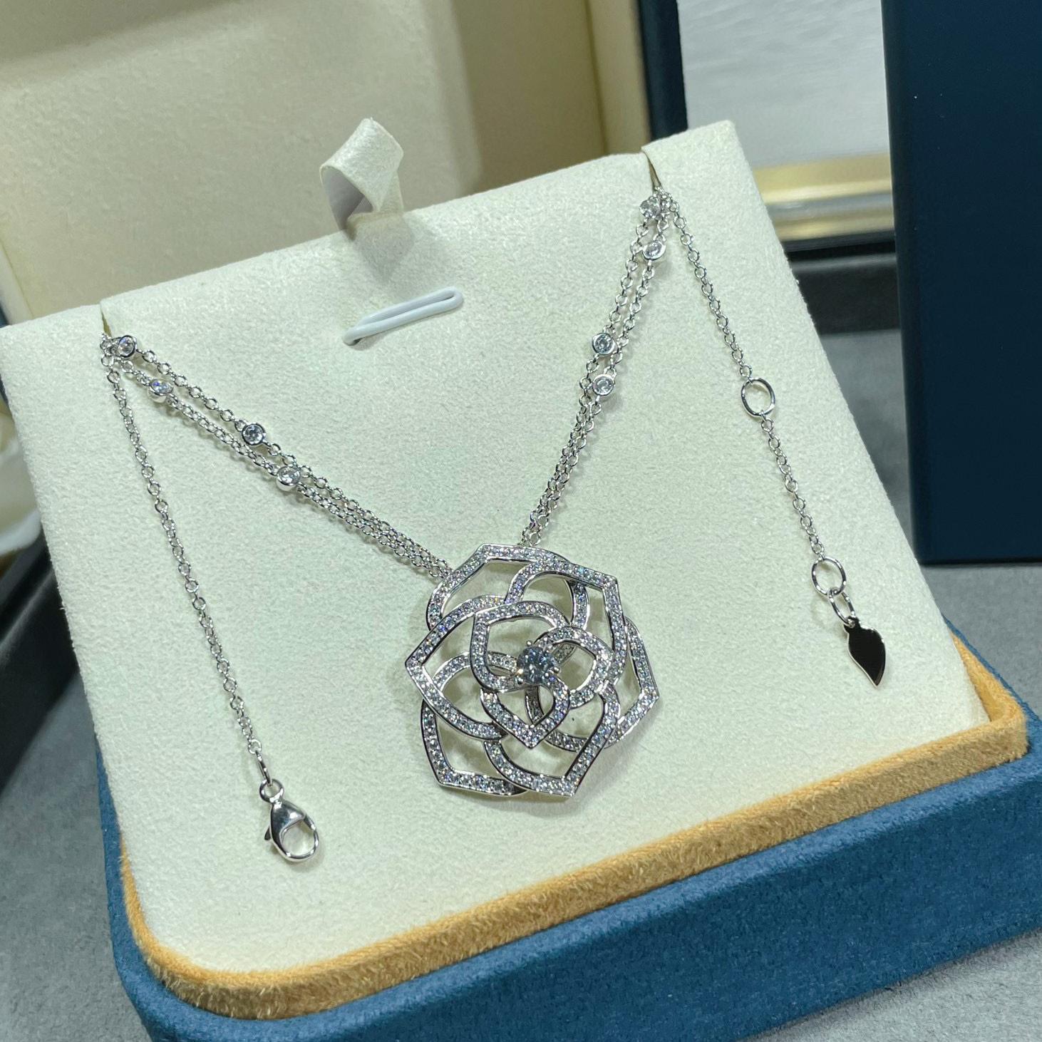 

Новое Винтажное Горячее Бренд Женское Ожерелье Роскошные Ювелирные Изделия Для Женщин Дизайнерская Подвеска Чистое Серебро 925 Пробы Вечеринка Розовые Ожерелья