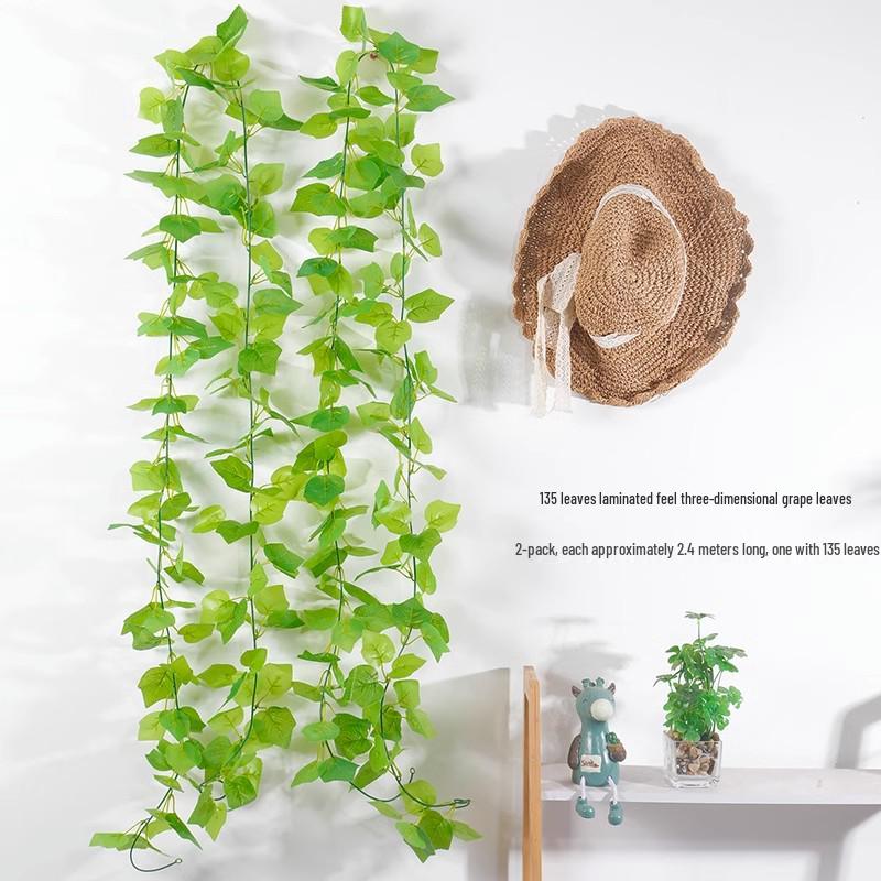 Artificial Rattan Vines for Pipe and Ceiling Decoration - Fake Green Leaves