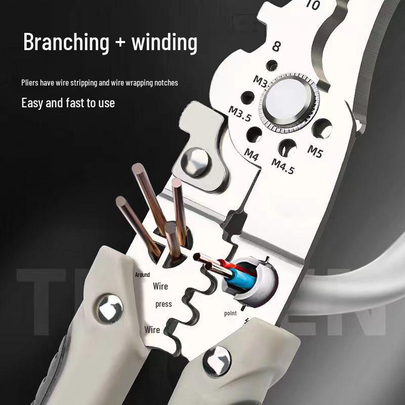 Stainless Steel Multifunctional Electrician Wire Stripper and Crimper Pliers