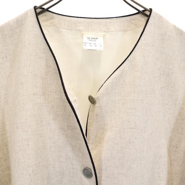 OLD 90s Linen Blend Long sleeve No color jacket 44 Beige Women Used