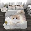 Super Cute Kitten Kids Bedding Set Kawaii Girl Quilt Cove King Queen Size Cat Animal 2/3pcs Polyester Duvet Cover (No Sheet)