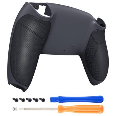 eXtremeRate Rubberized Grip Custom Back Housing Bottom Shell for PS5 Replacement Back Shell Cover Compatible with PS5 Controller Gray Dark Controller,
