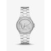 Lennox Pavé Logo Silver-Tone Watch MK7234