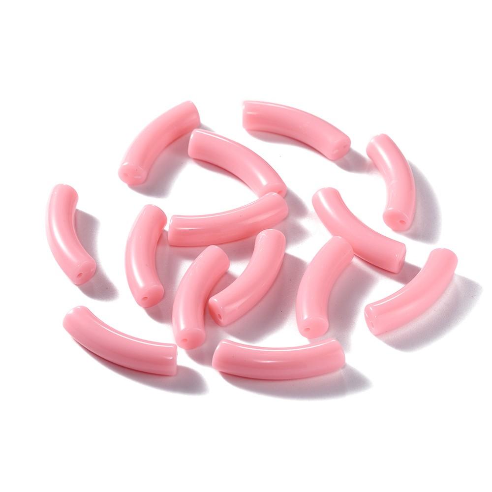 

10Pcs/Lot 10*33mm Bent Pipe Bead Acrylic Curved Tube Beads for DIY Bracelet Necklace Pendant Jewelry Making Findings Accessories 10 Pcs