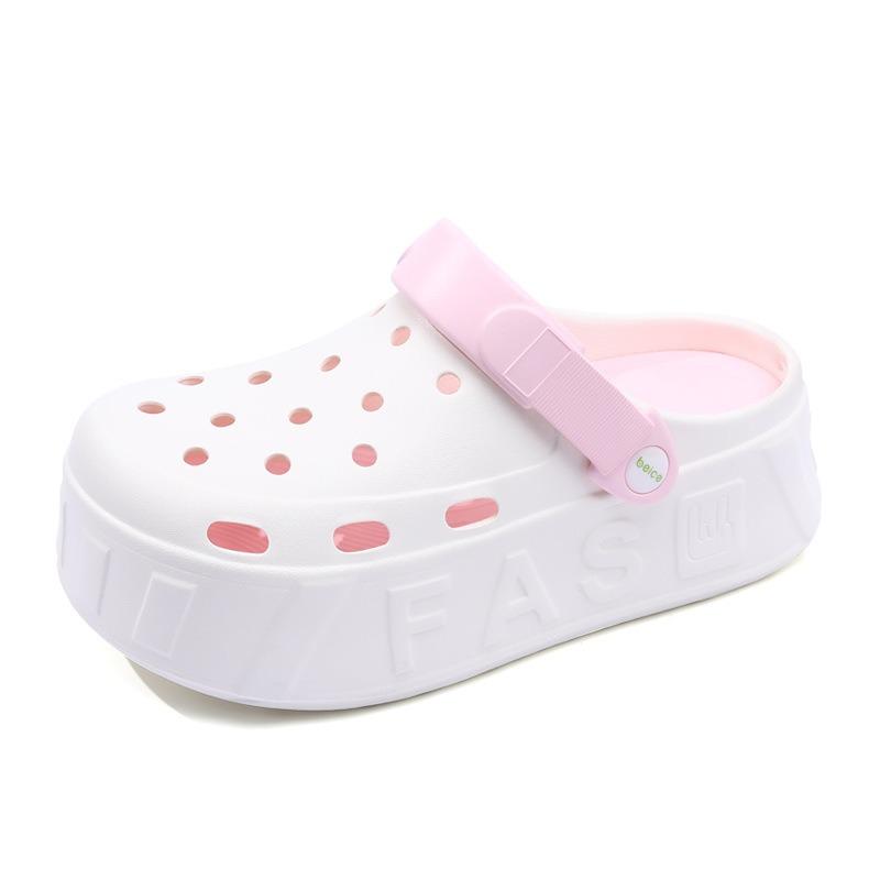 Slippers new non-slip and wear-resistant fashionable versatile, lightweight and simple indoor thick-soled hole shoes