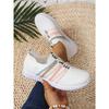 Ladies' One Foot Casual Sports Shoes - Breathable Fabric Upper and EVA Sole, Pink Stripe Design, All Season Comfortable Casual Wear, Cute Shoes