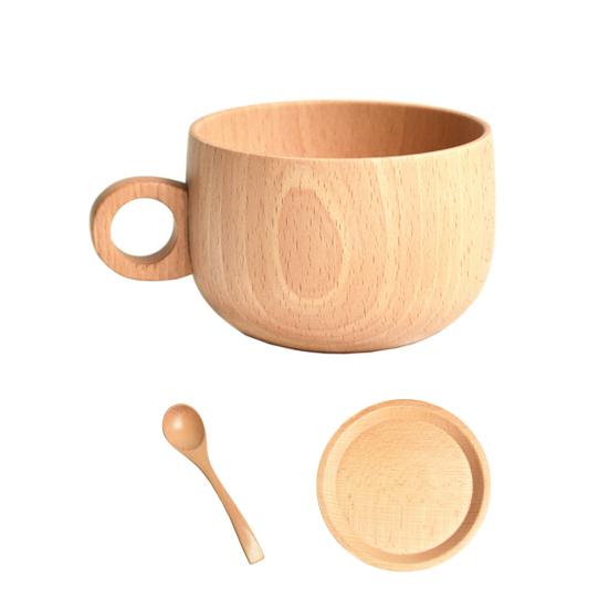 Good Carved Beautiful Coffee Cup Wood Natural Food-grade Milk Cup for Home