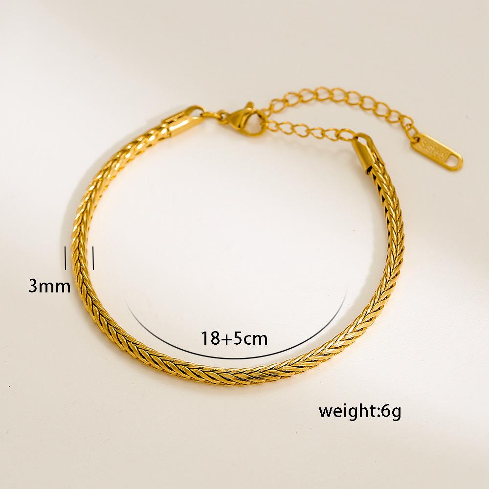 Hip Hop Cuban Bracelet Gold Plated V Type Double Row Men's Personality Light Luxury Versatile Style Retro