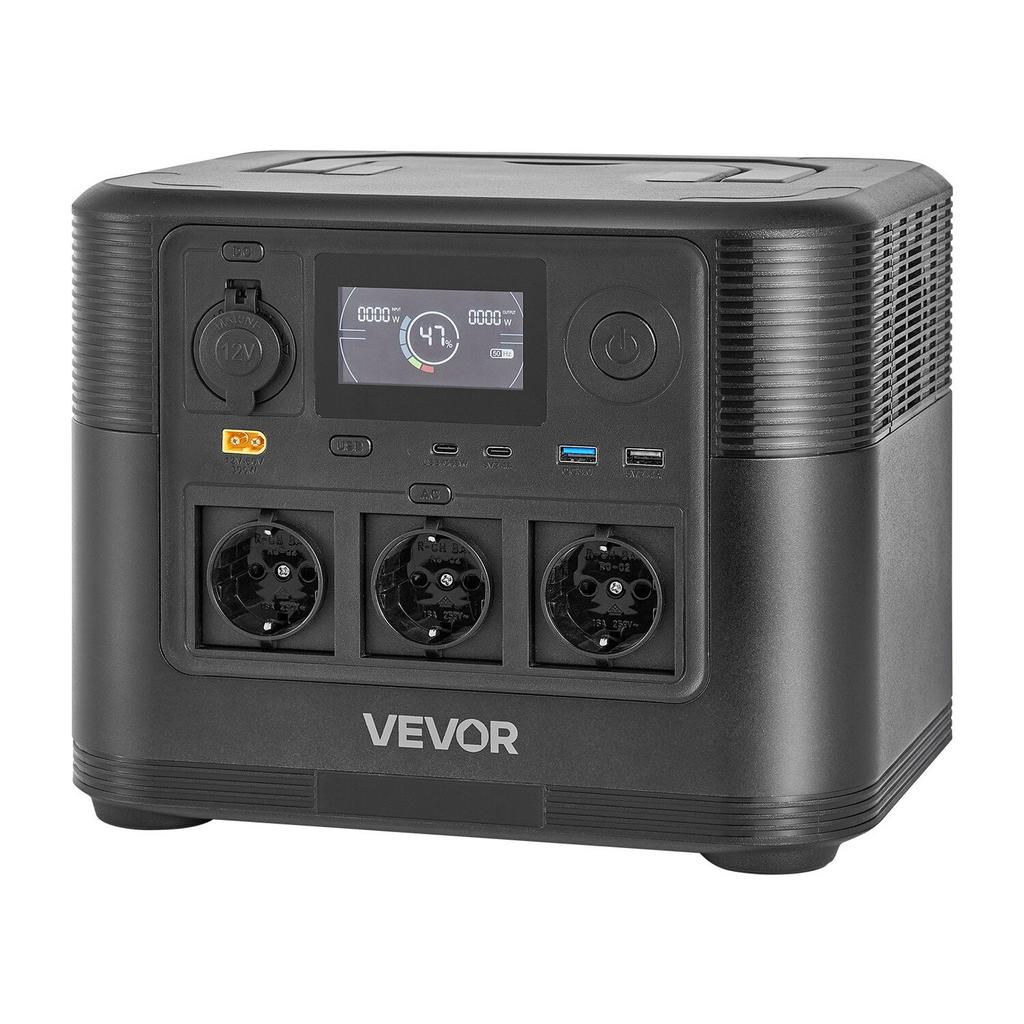 Portable Power Station, 1200W Solar Generator Power Station, 806Wh LiFePO4 Battery Backup with 9 Output Ports for Home Emergency, Outdoor Camping, RV