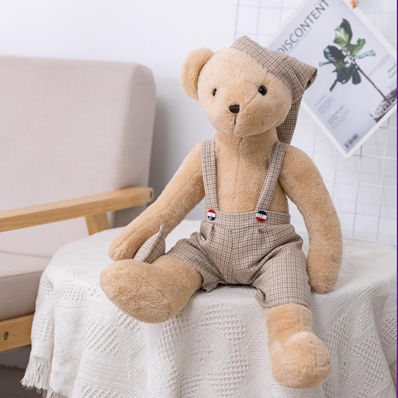 Niedlich niedlich angezogener Bär Teddybär Puppe Plüschtier kleiner weißer Hase Puppe Kinderspielhaus Puppe