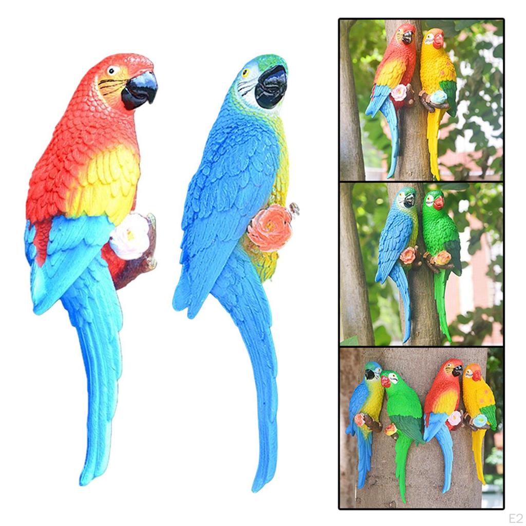 Colorful Feather Parrot Macaw Ornaments Animal Model Decoration Art Simulated Statue for