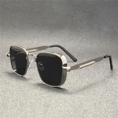 ZXWLYXGX Metalen Steampunk Zonnebril Mannen Vrouwen Mode Bril Merk Ontwerper Retro Vintage Zonnebril