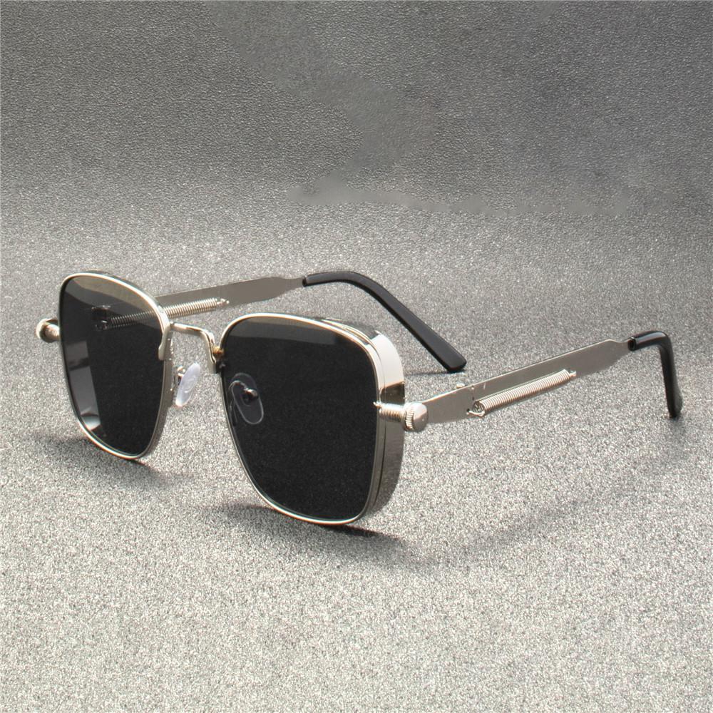ZXWLYXGX Metal Steampunk Sunglasses Men Women Fashion Glasses Brand Designer Retro Vintage Sunglasses