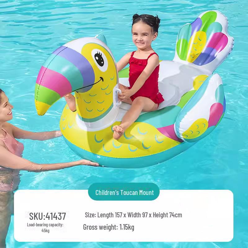 Intex 57288 Double Flamingo Adult Inflatable Swimming Ring - Thick Oversized Floating Bed for Kids & Adults