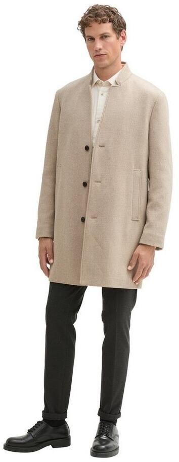 Coat Tom Tailor Denim Mantel Mit Wolle (1042405) Light Beige Color with Twill Structure