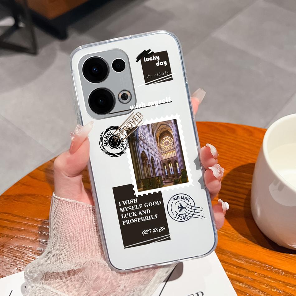 For Oppo Reno 13 Pro Case Creative Clear Soft Back Cover For Oppo Reno13 Pro 13Pro 5G TPU Slim Silicone Anti Drop Phone Cases