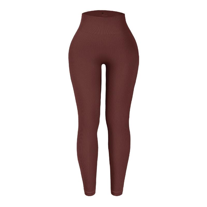 Threaded Peach Hip High Waist Quick Drying Seamless Breathable Abdominal Compression Tight Fit Fitness Pants Yoga Pants For Women