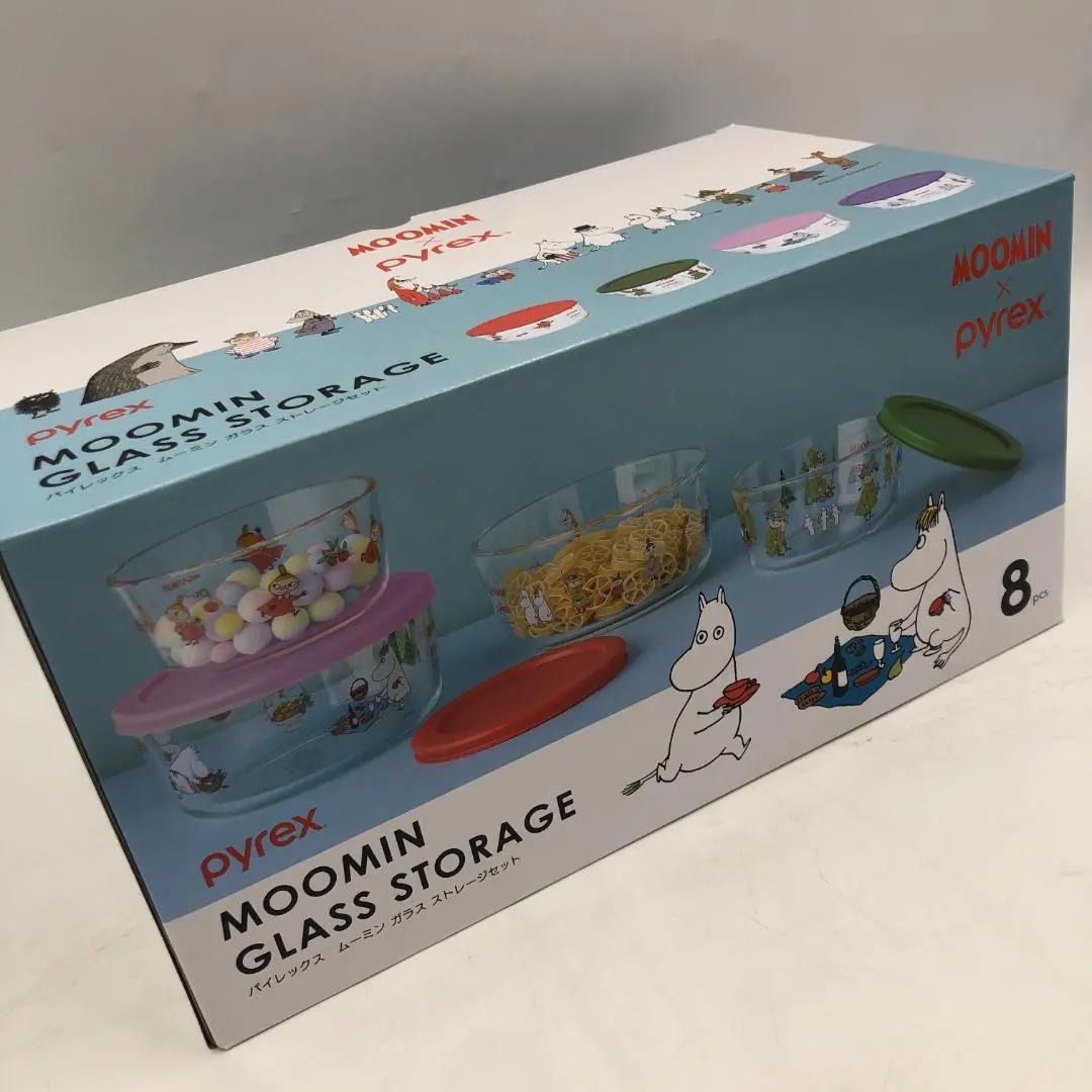 Набор стеклянных контейнеров для хранения Pyrex Moomin 8 шт. Термостойкие Япония