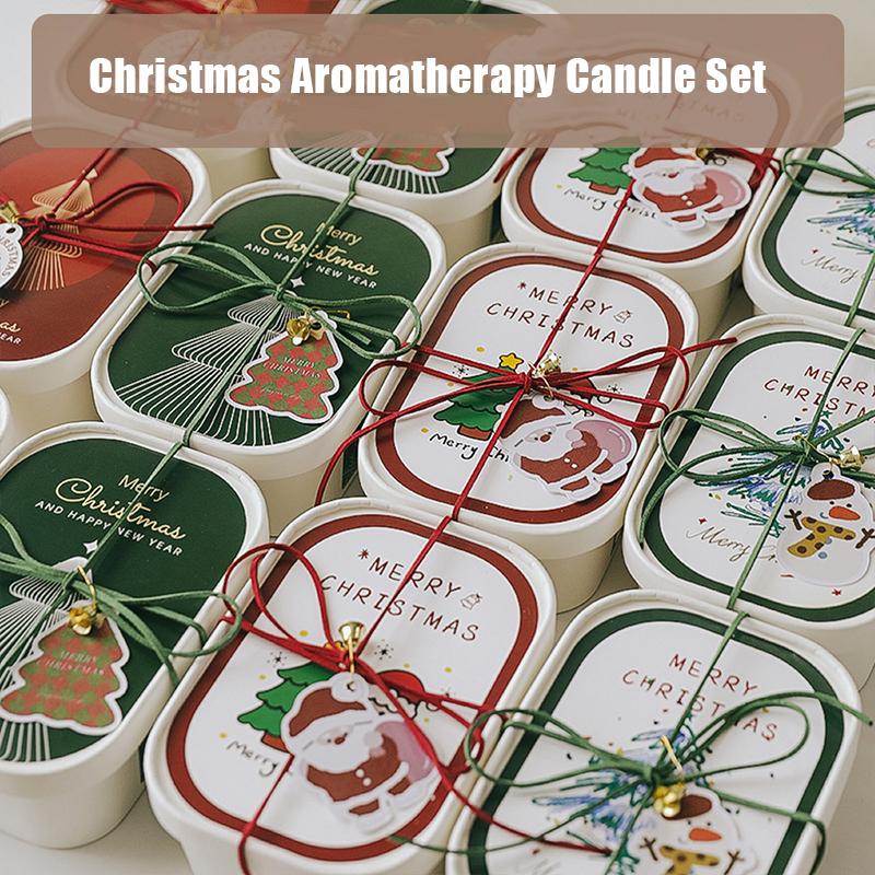 1 Set Atmosphere Cozy Handmade Long-Lasting Candle Gift-Worthy Gift Festive Christmas Fragrant Set Travel-Friendly 17.3x12x6.6cm