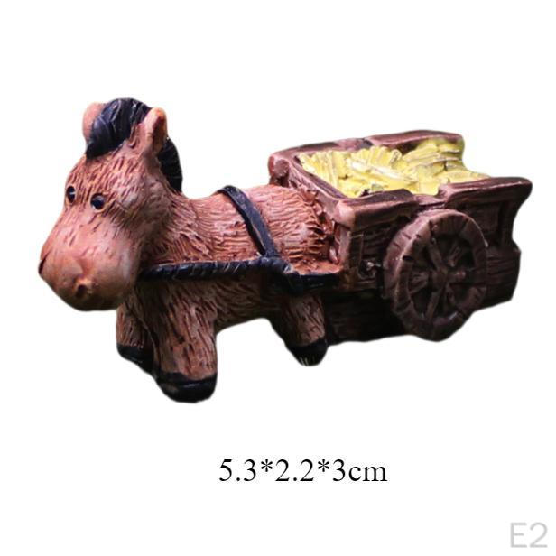 Wózek Konny Młyn Mała Statuetka Rzeźba Prezent na Parapetówkę Kreatywna Ozdoba Ogrodowa Miniatura