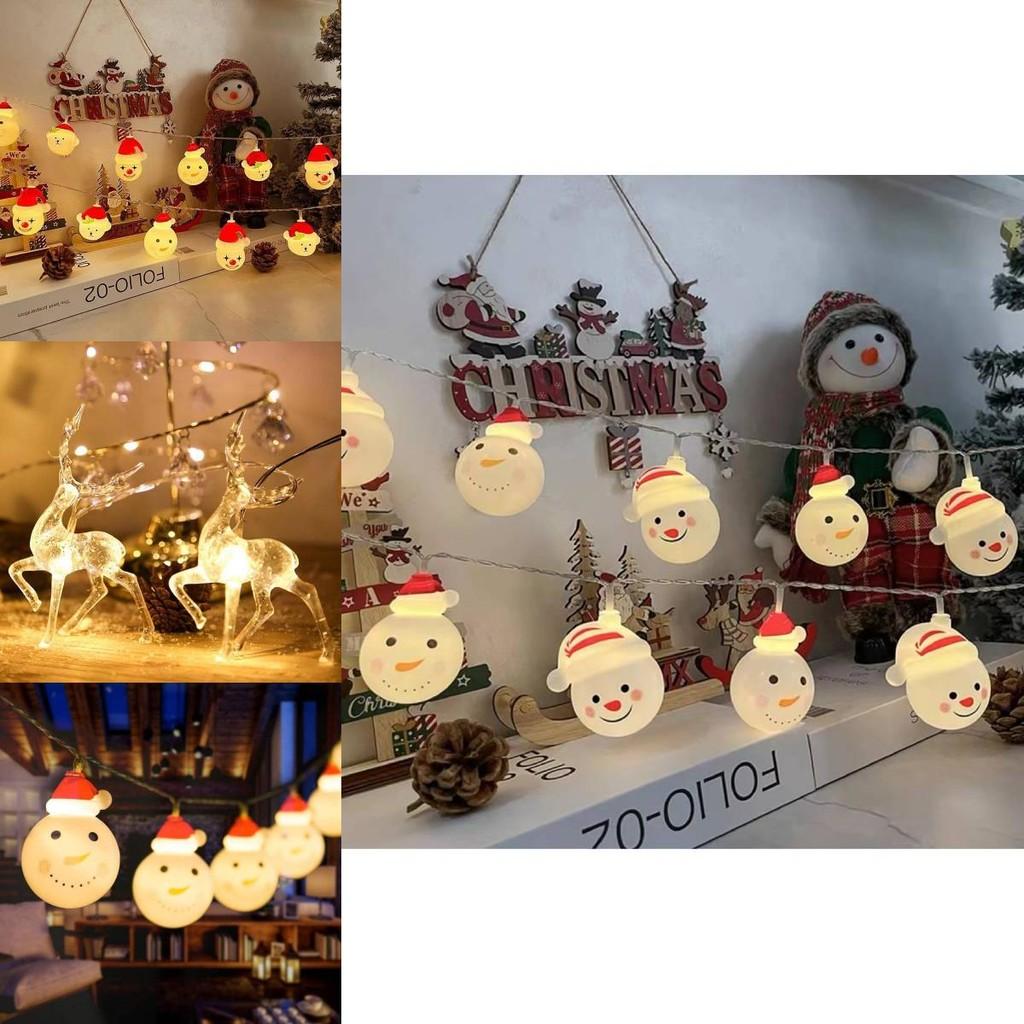 Colorful Led Christmas String Lights With Santa Snowman Designs For Festive Holiday Decor