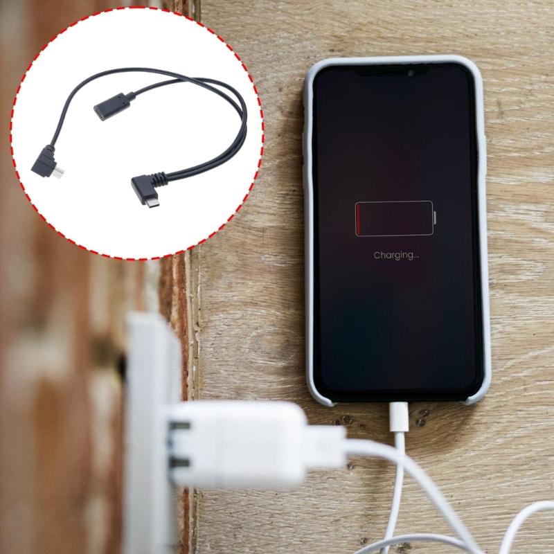 Type C to Small USB OTG Cable with Charging Port Enables Simultaneous Data Transfer and Device Powering Plastic Texture