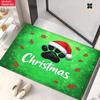 2D Flat 1pc 850gsm Velvet Door Mat Paw Xmas Art HD Printed Kitchen Rugs,Non-Slip Yoga Mats,Absorbent Machine Washable Polyester Rug for Bathroom,Livin