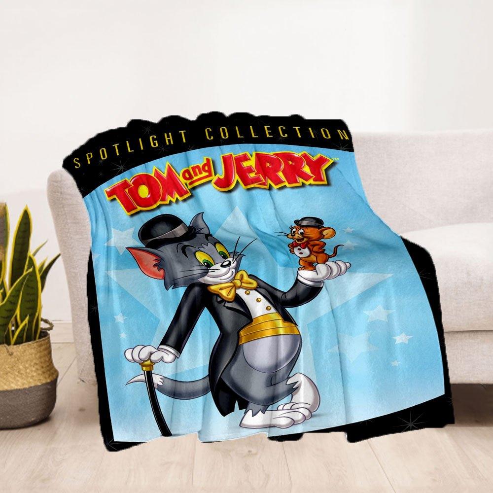 Tom and Jerry Spotlight Collection DVD Box SetBlanket Flannel Throw Blanket for Sofa, Bed, Travel, Camping, Office