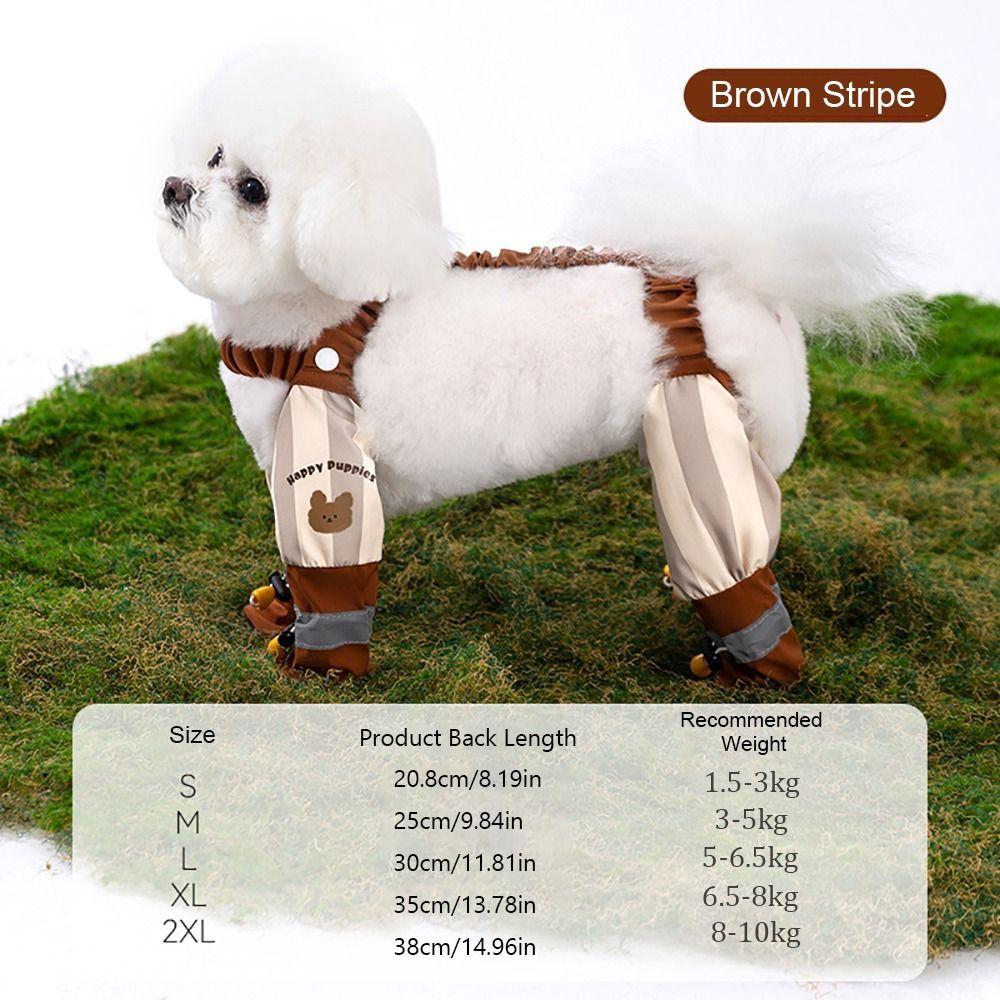 Full Leg Protection Dog Four-Legged Pants Reflective Stripe Dog Jumpsuit Shoes  Pet Strolling