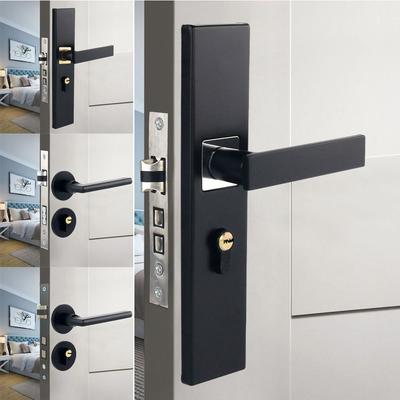 Useful Silent Bearing Door Handle Lock with Keys Metal Bedroom Door Lock Set Black Anti-theft Main Door Lock Home Hardware