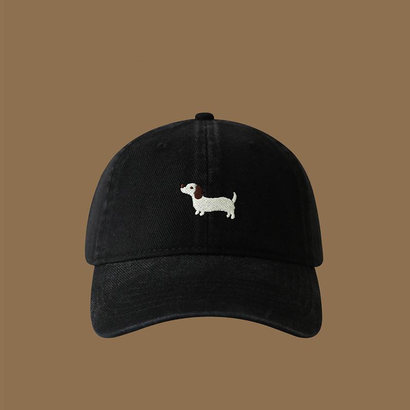Nuovo Berretto da Baseball in Cotone Lavato con Ricamo di Bassotto Moda Donna Regolabile Tesa Larga Berretto Trucker Outdoor Uomo Berretti Snapback