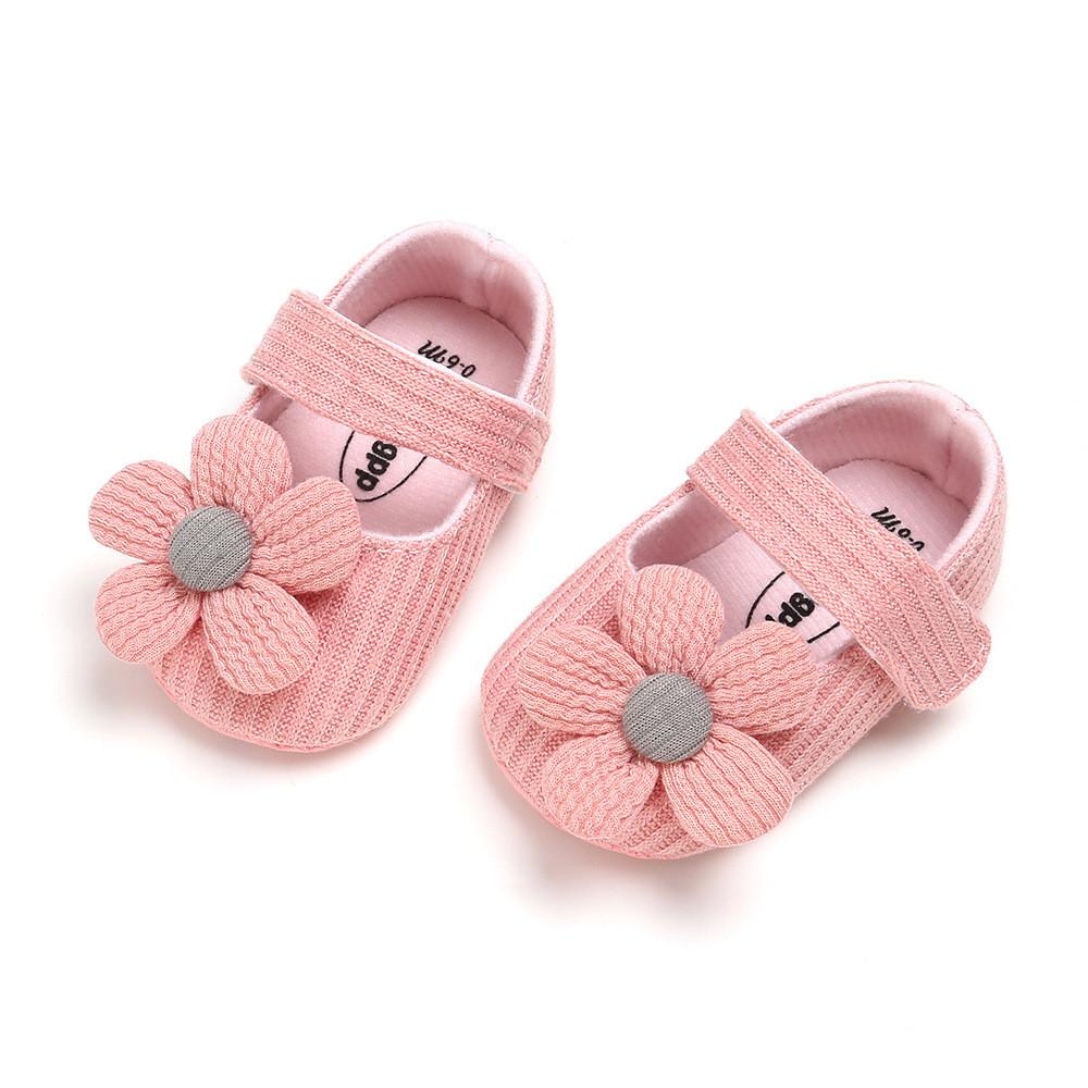 Baby Girl Princess Shoes With Flower Decoration For Spring And Fall Play
