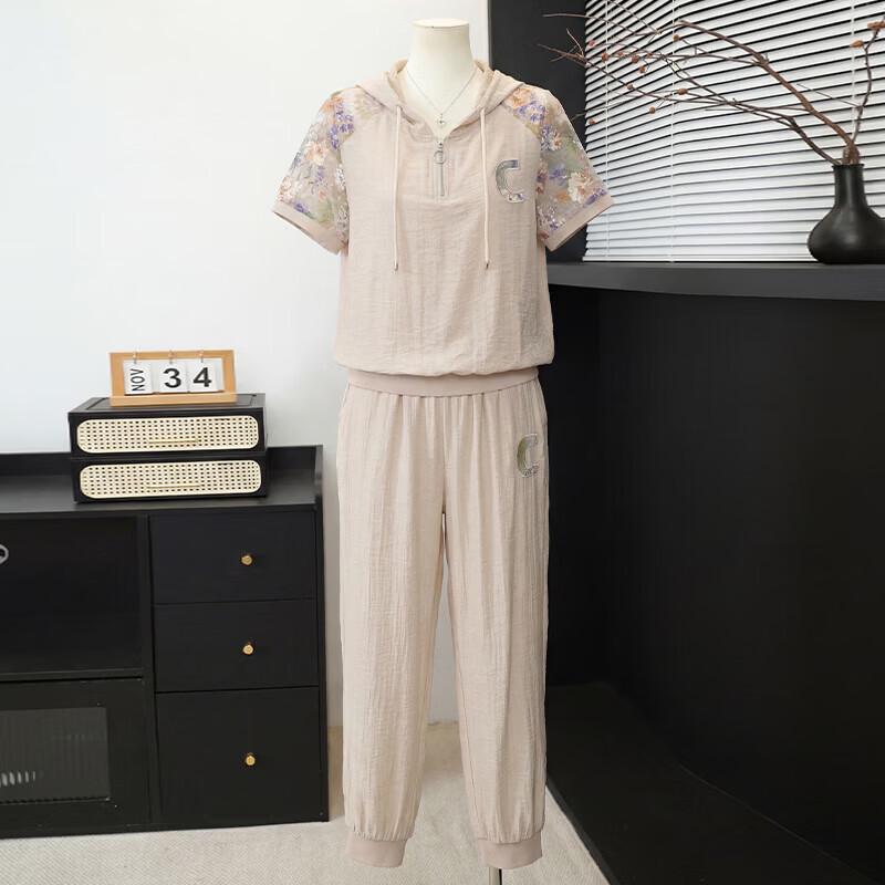 Women s Summer Casual Two-Piece Sportswear Set 4XL