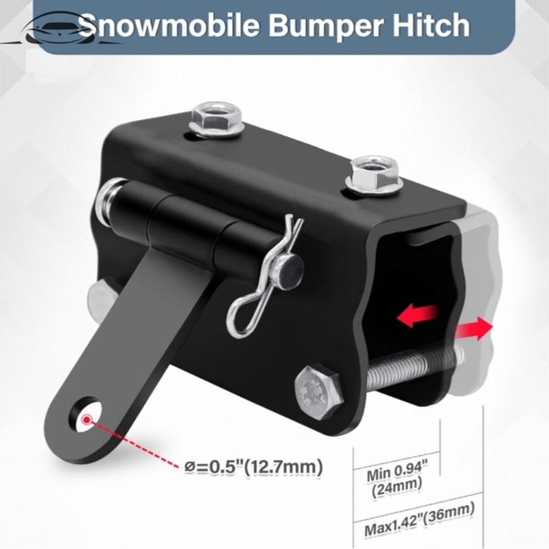 Adjustable Heavy Duty Snowmobile Bumper Hitch Easy Install Snowmobile Hitch Supports Safe Towing Simple Installation