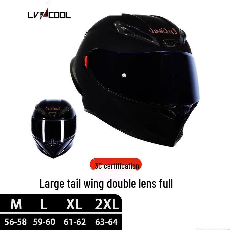 Unisex Carbon Fiber Full-Face Motorcycle Helmet with Bluetooth & Anti-Fog, 3C Certified for All Seasons